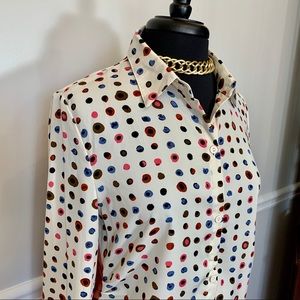 Umgee button front ruched side very long shirt